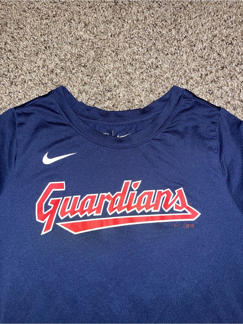 Nike Boys Navy Blue Guardians Graphic Tee with Red Logo